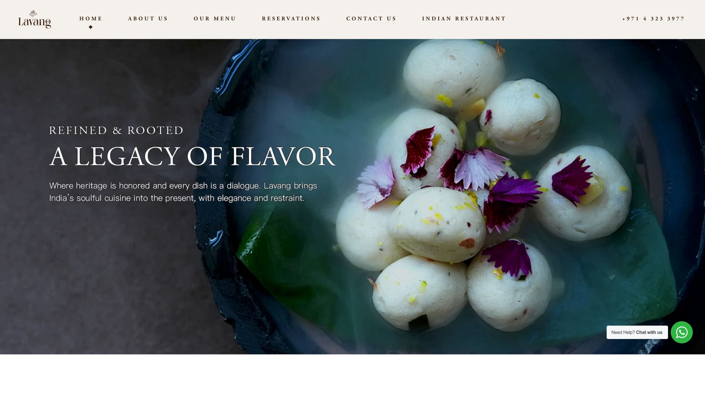 Lavang website homepage