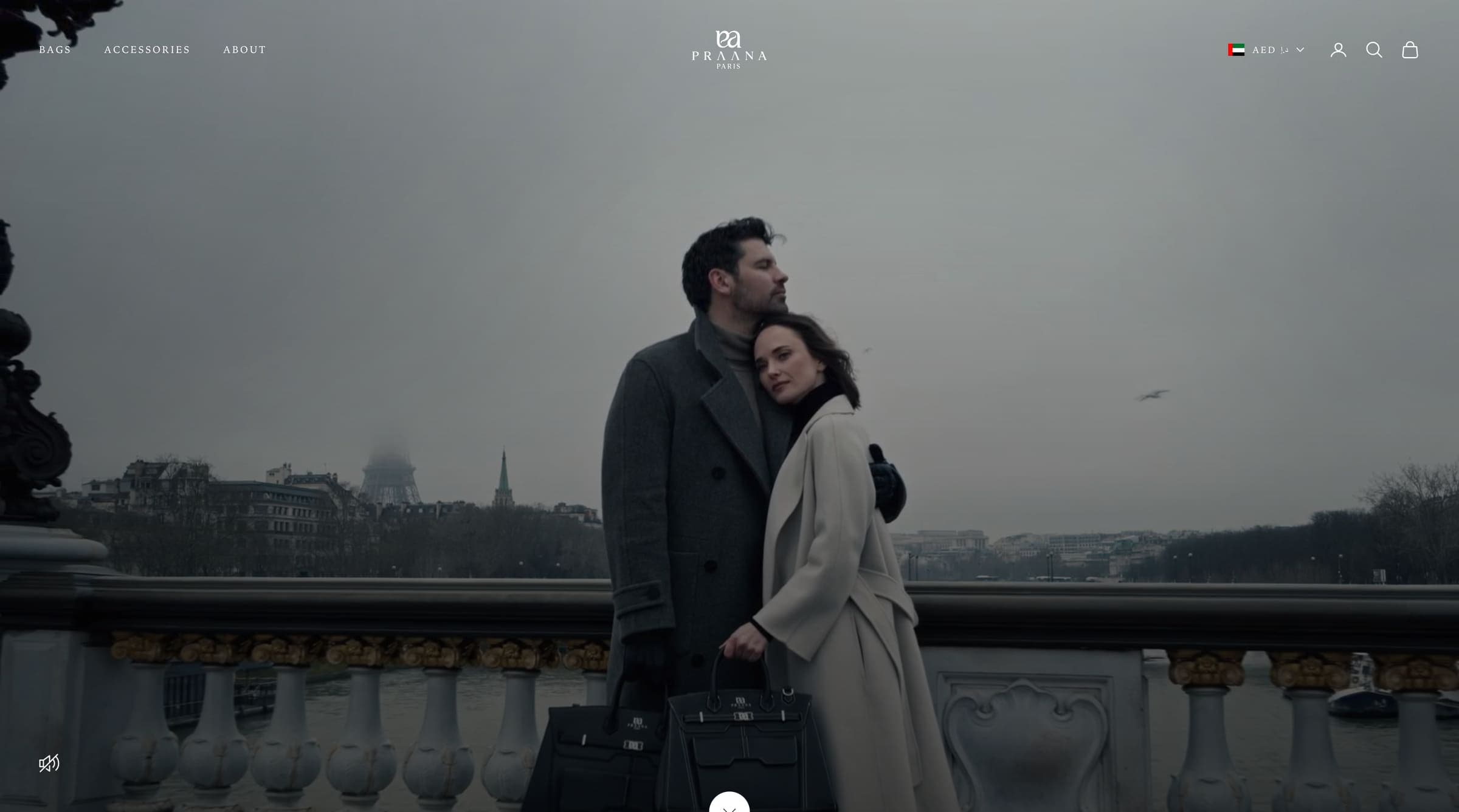 Praana Paris website homepage