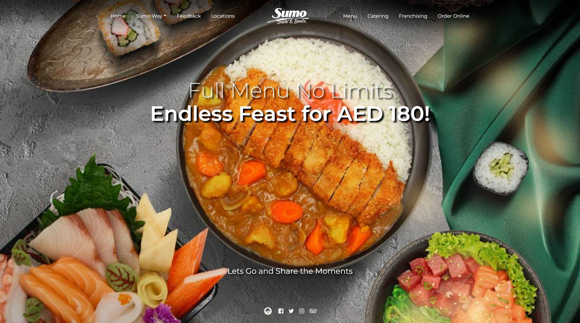 Sumo Sushi & Bento website homepage